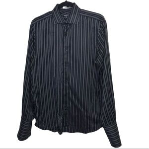 Express Modern Fit Stripe Long Sleeve Button Down Shirt